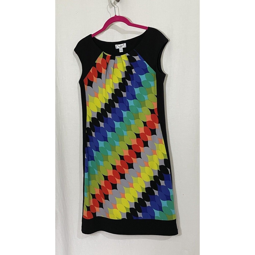 Maggie L Rainbow Geometric Shift Tunic Dress NWOT SZ 6